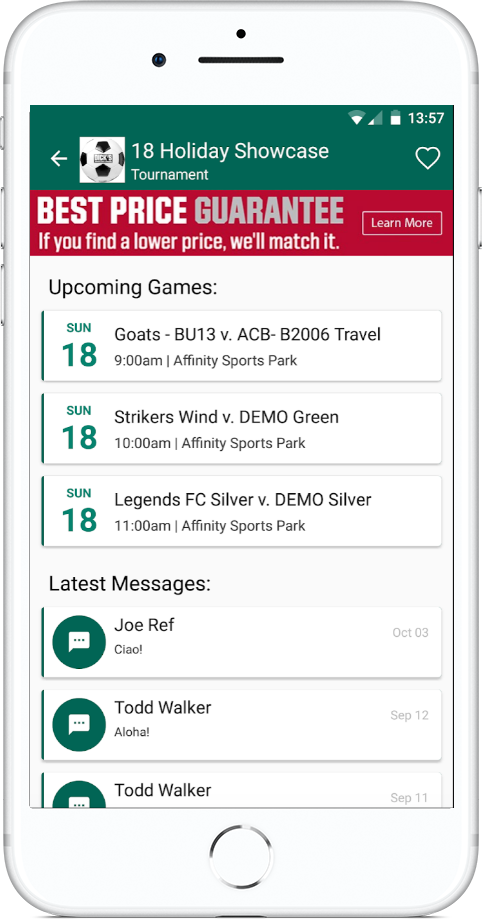 Team Sports HQ Tournament App