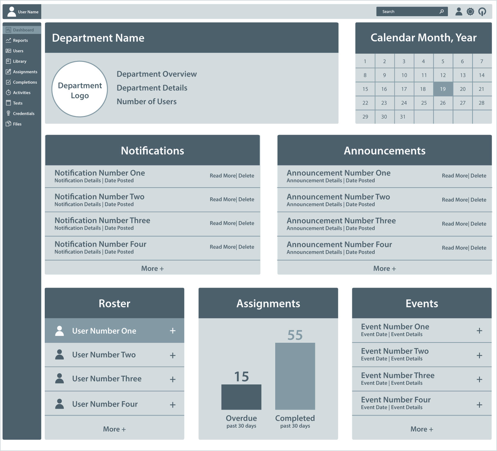 New Dash Wireframes
